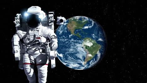 astronauta astronauta hace una caminata espacial mientras trabaja para una misión de vuelo espacial