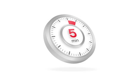 the 5 minutes timer. stopwatch icon in flat style.motion graphics.