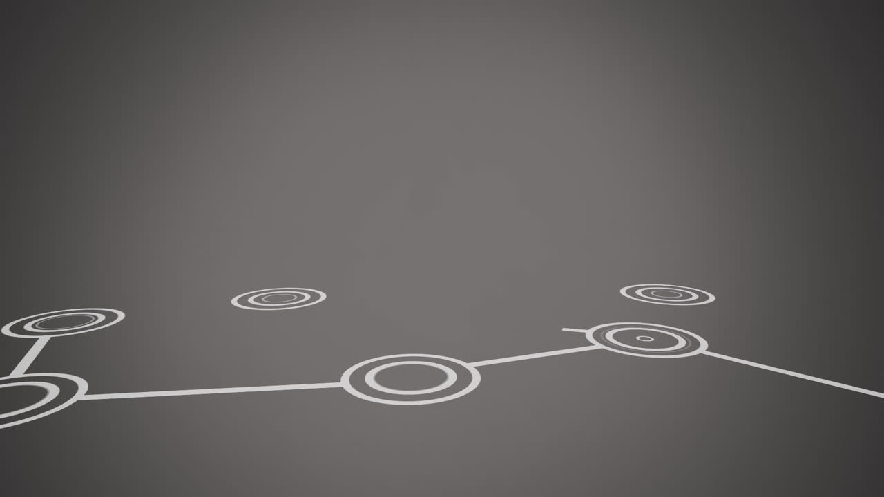 animación de la red de conexiones alcances de escaneo procesamiento de datos en fondo gris