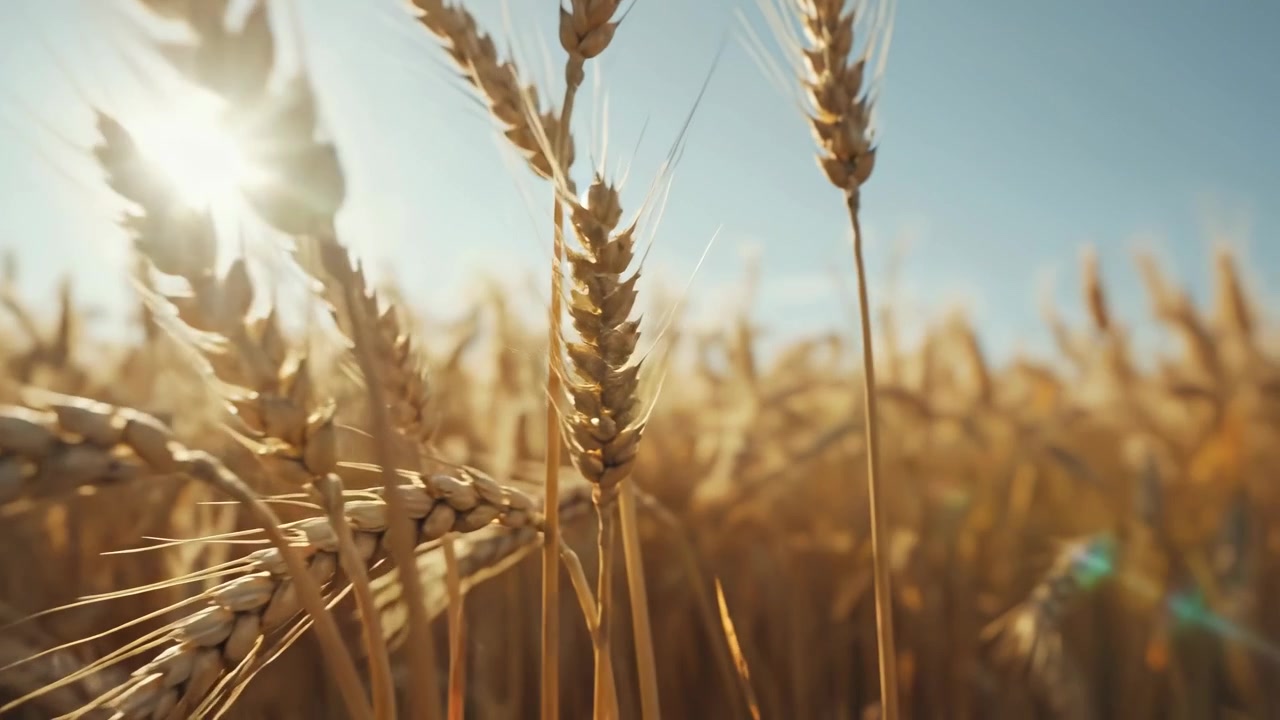 Golden Wheat Field Swaying in the Summer Breeze