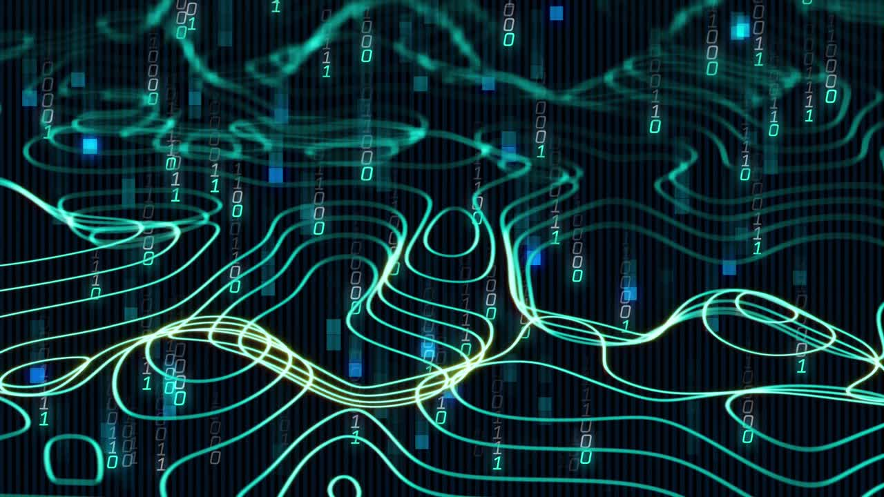 Animation of binary coding data processing over network of connections
