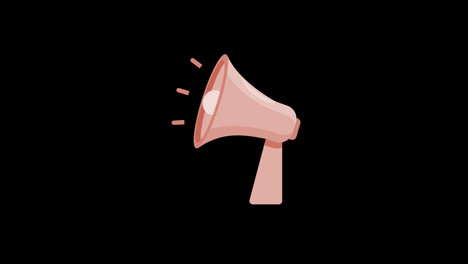 Announcement-Speaker-megaphone-icon-motion-graphics-animation-with-alpha-channel,-transparent-background,-ProRes-444