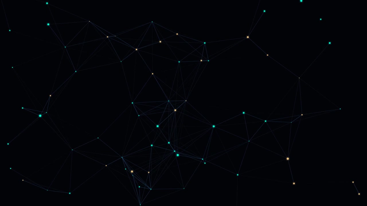 Abstract Digital Network Connection with Glowing Nodes and Lines