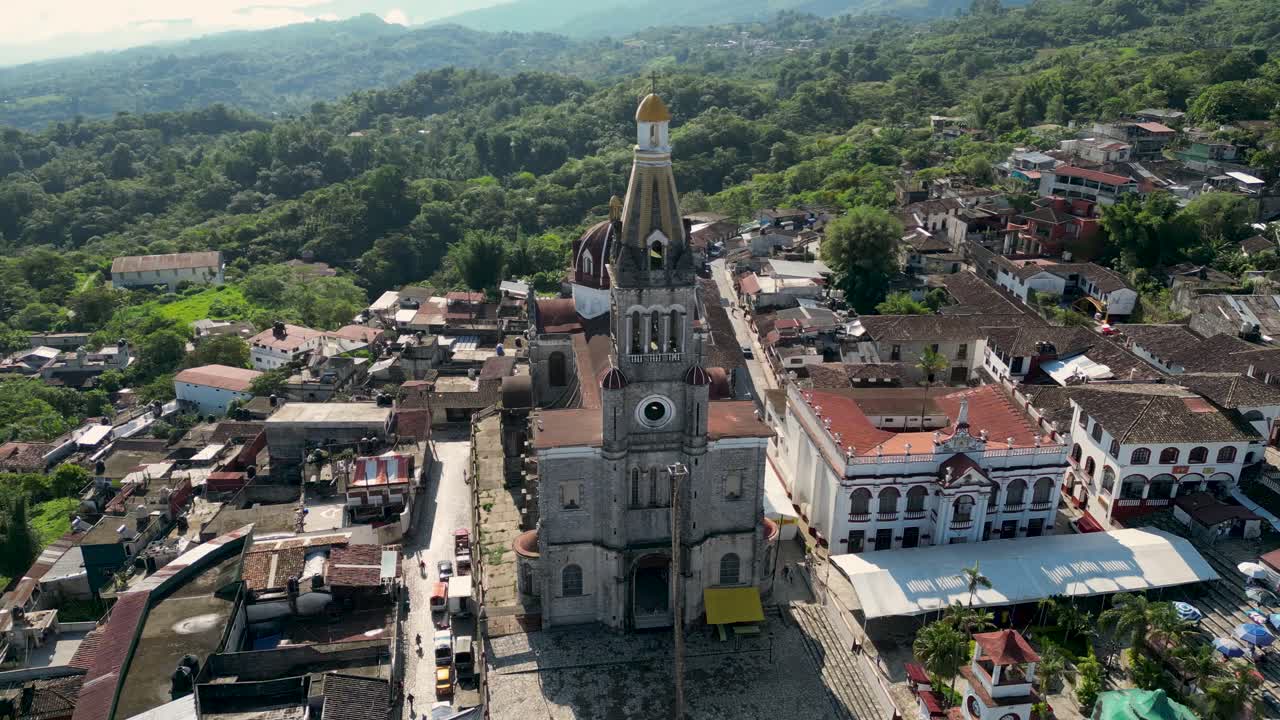 Flying High: Aerial Exploration of Cuetzalan's Church and Architectural Heritage