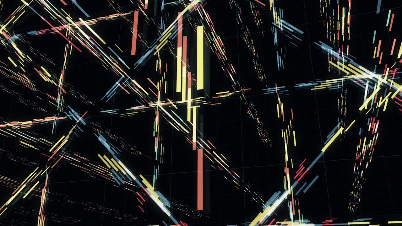 fondo geométrico con muchos segmentos de línea que fluyen diagonalmente y perpendicularmente, bucle sin costuras. animación. las líneas rectas se mueven como si fueran parte de algún dispositivo cibernético