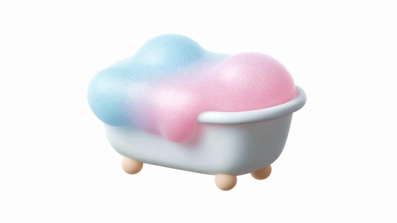 A Charming and Vibrant Bathtub Filled with Colorful Foam, Showcasing a Fun and Playful Design Perfect for Relaxation and Entertainment in a Serene Bathroom Environment