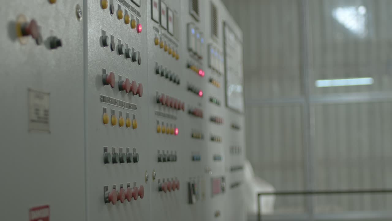 Factory control room board with switches