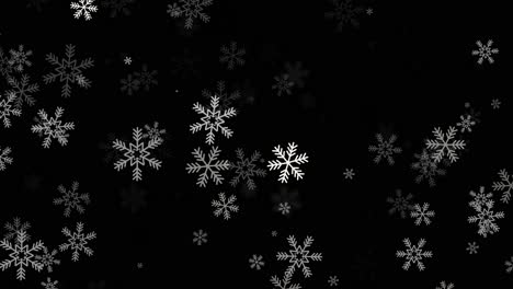 snow snowfall snowflake particles seamlessly loop black alpha green screen animation snowflakes in a