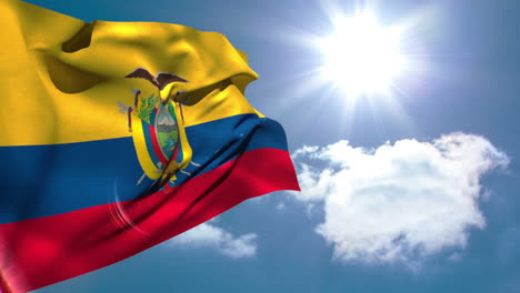 ecuador national flag waving