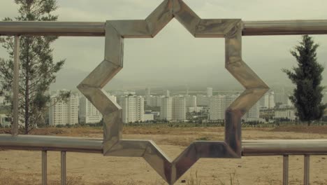 Ashgabat-Seen-Through-Railings