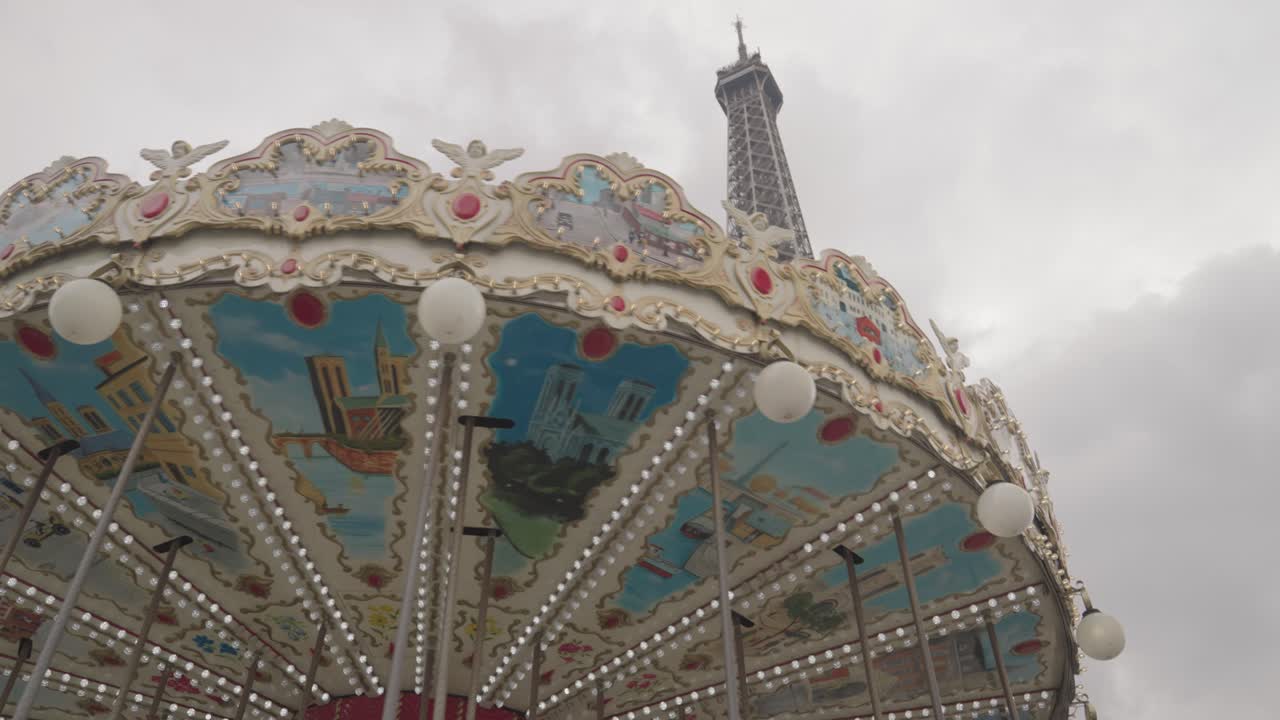 Carousel with Eiffel Tower in the background