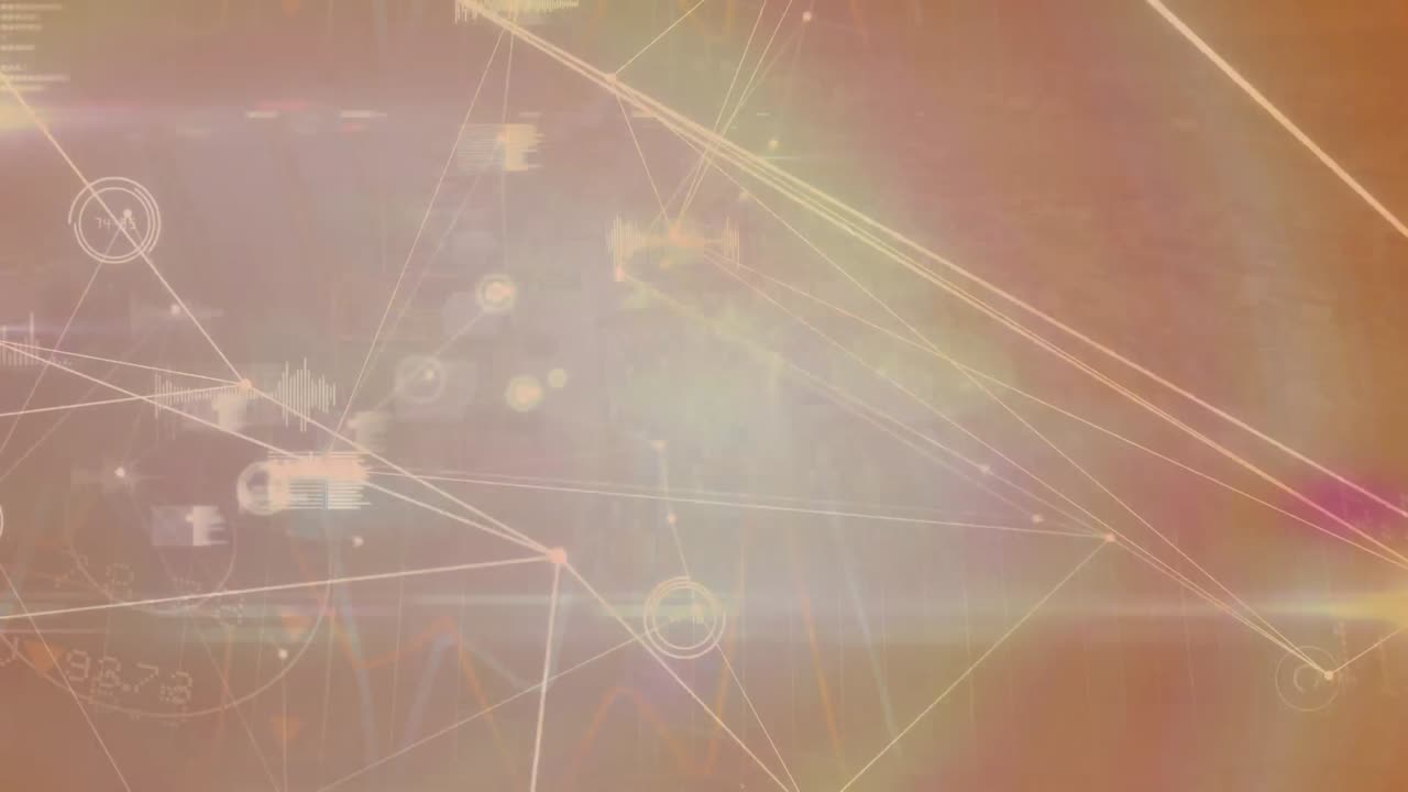 Animation of network of connections with icons over port