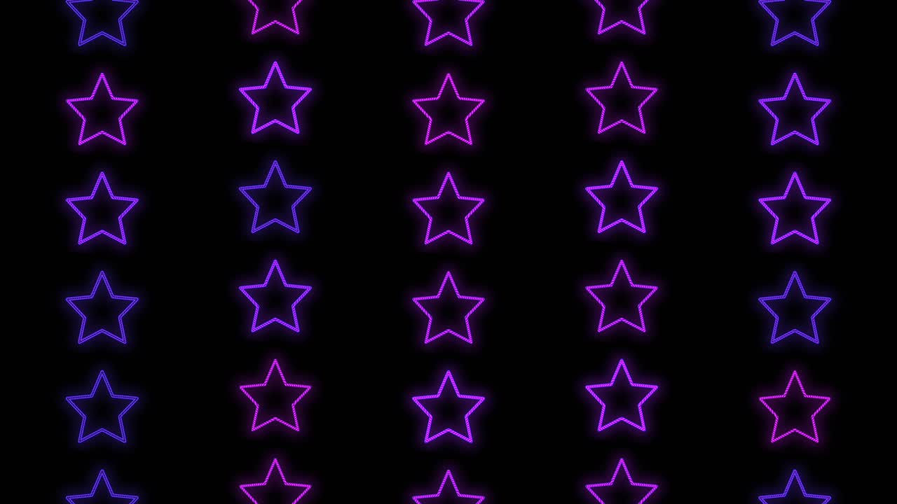 patrón de estrellas con luz púrpura de neón pulsante 7