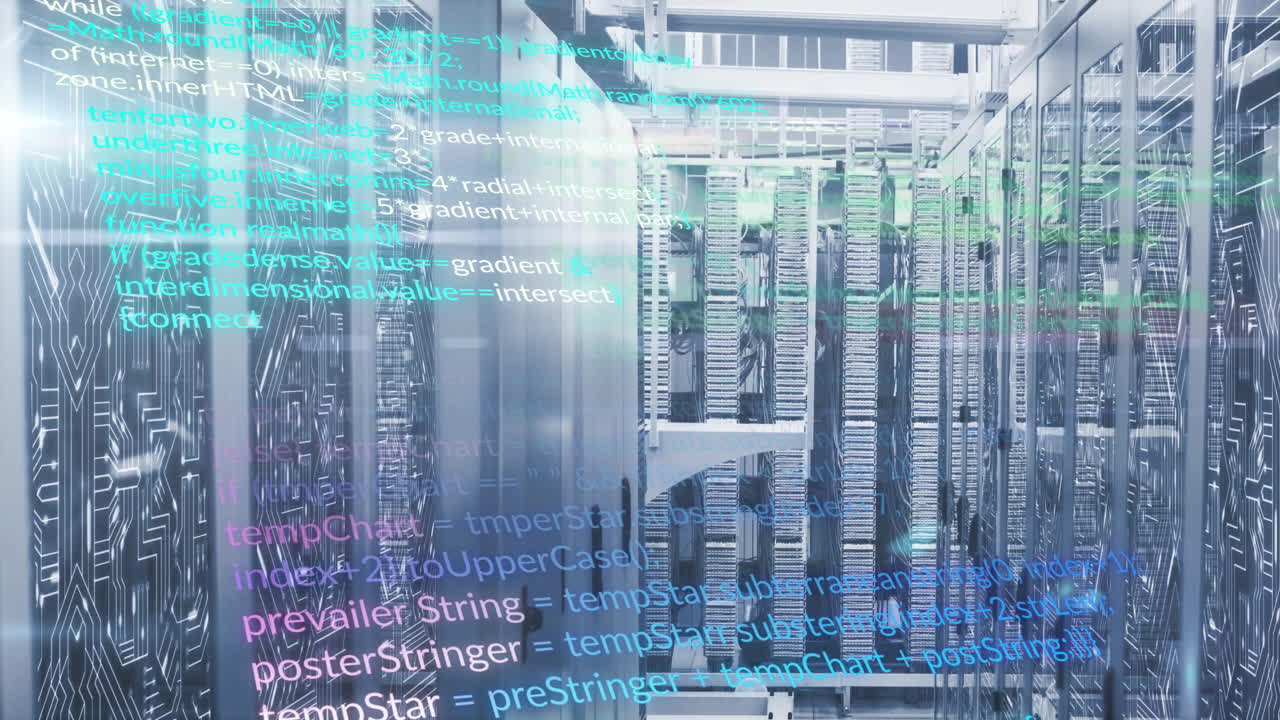Data processing code animation over servers in modern data center
