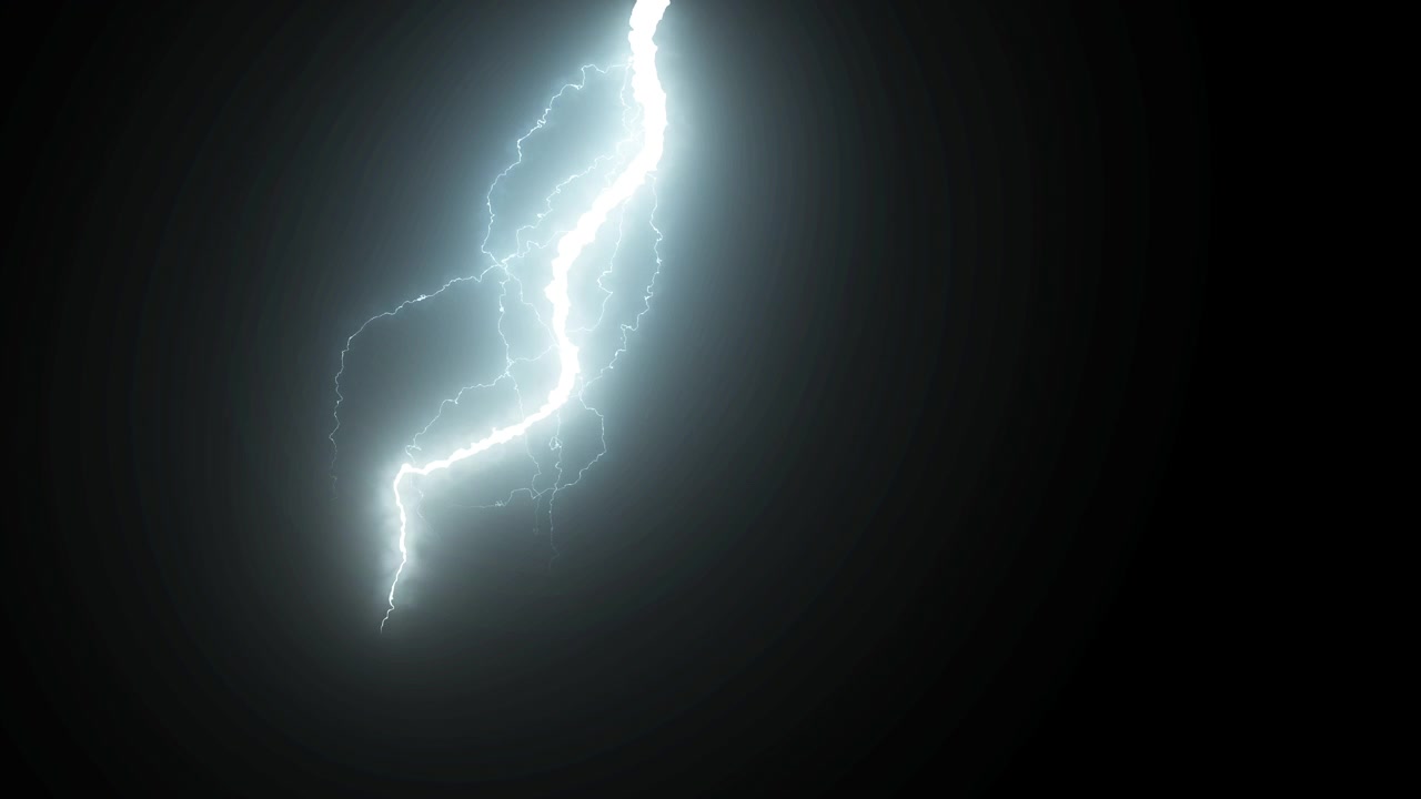 Potenti Fulmini Elettrici con Lampi Luminosi.