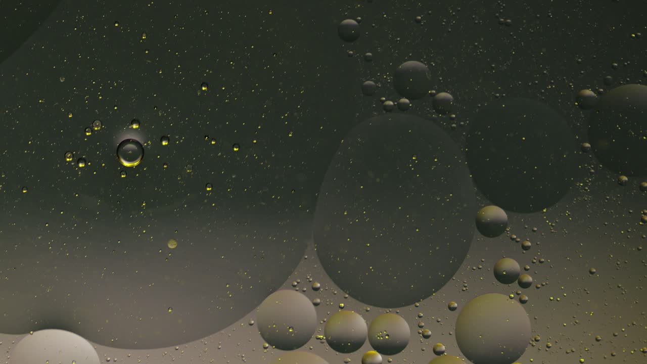 다채로운 기름 거품의 거시 구조, 혼란스러운 움직임, 추상적인 다채로운 배경, 패턴