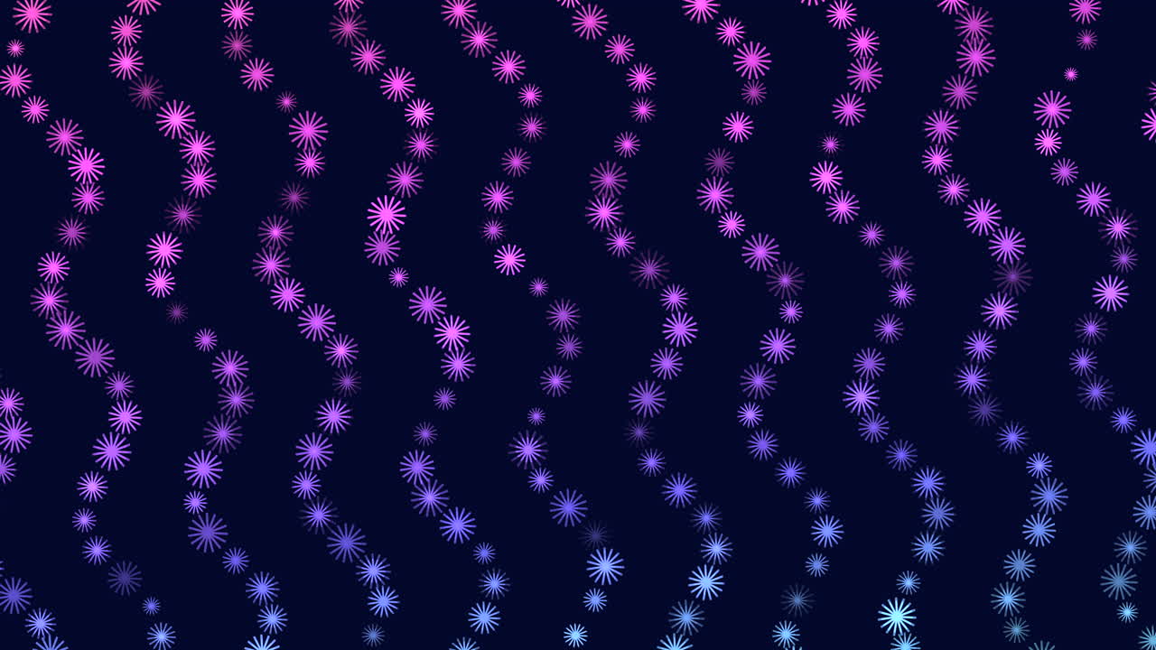 Colorful stars in a wavy pattern against a black backdrop form a captivating and lively seamless design, offering a visually striking and vibrant aesthetic