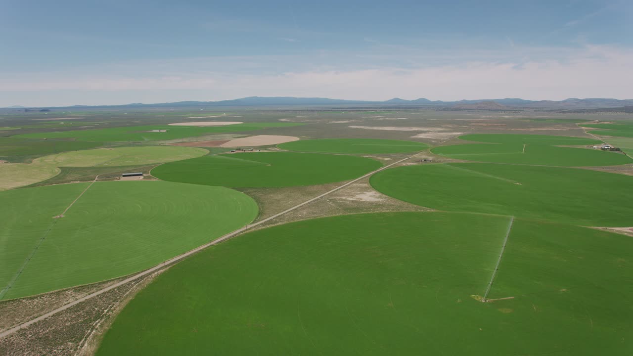 vista aérea de los círculos de los cultivos.