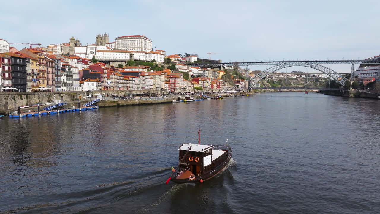 Crisp midday aerials over Porto landmarks