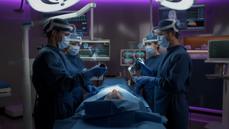 surgical team utilizing advanced technology in a modern operating room