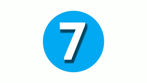 number seven 7 cartoon animation on white background,4k cartoon video number motion graphics for video elements