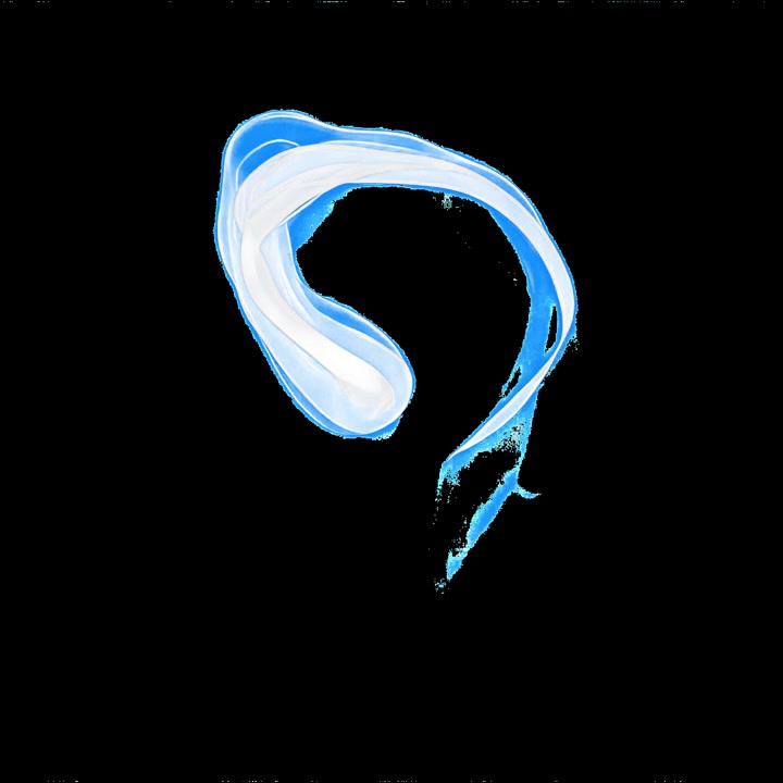 Animazione eterea di forme astratte fluide blu e bianche