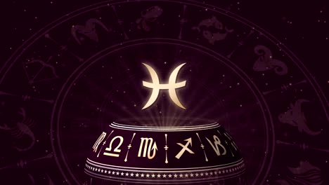 signo del zodiaco peces y rueda del horóscopo