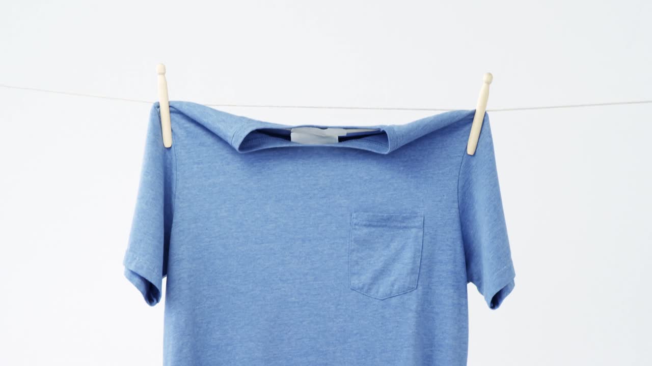 T-shirt drying on clothes line