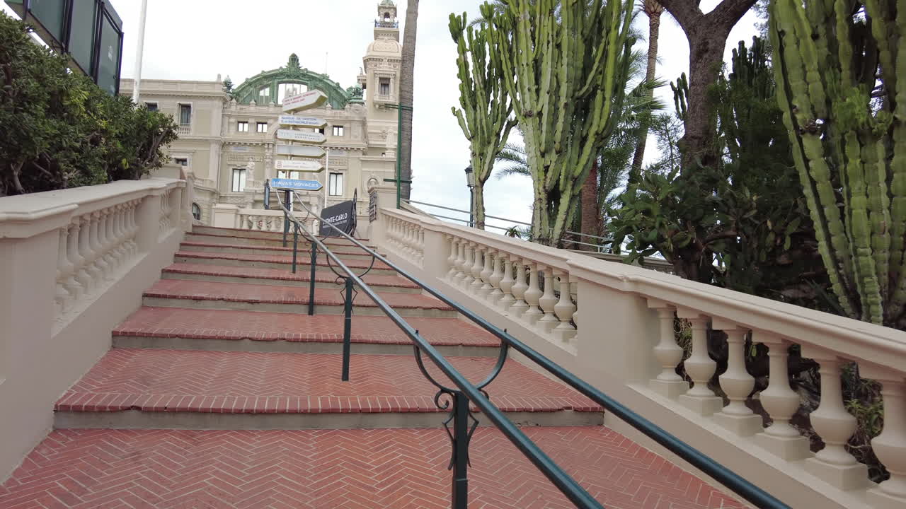 Monte Carlo, Monaco - December 23, 2021: Street view of the Opera de Monte-Carlo in daylight