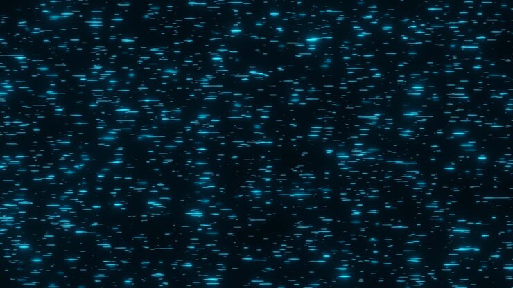 Abstract Digital Glowing matrix blue light streaks moving Techno Background 3D rendering