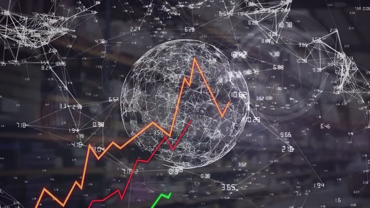 анимация глобуса и склада над обработкой данных