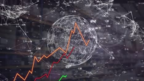 Animación-Del-Globo-Y-El-Almacén-Sobre-El-Procesamiento-De-Datos