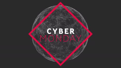 Animación-Del-Texto-De-Venta-Del-Cyber-Monday-A-Través-De-Redes-De-Conexiones.