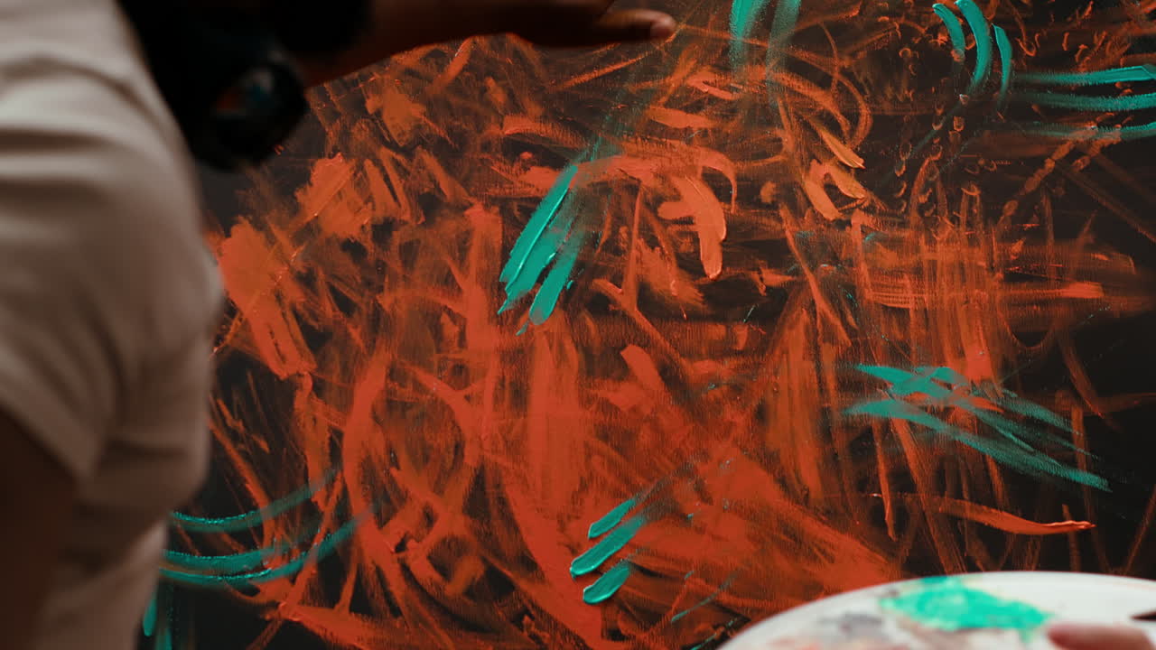 Abstract Painting with Bold Brushstrokes