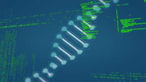 Animación-De-ADN-Sobre-Procesamiento-De-Datos-Sobre-Fondo-Marino.
