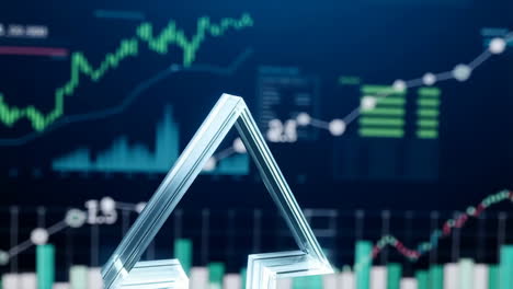 abstract arrow with financial graphs showing upward trend