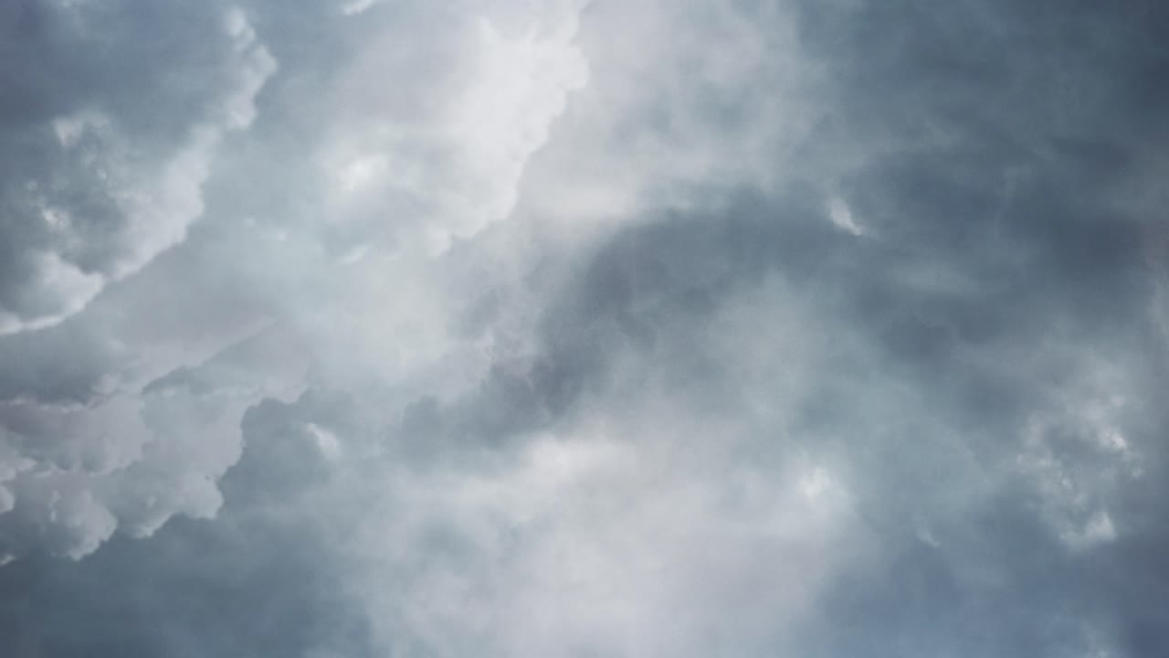 view inside dark a cumulonimbus cloud and a thunderstorm