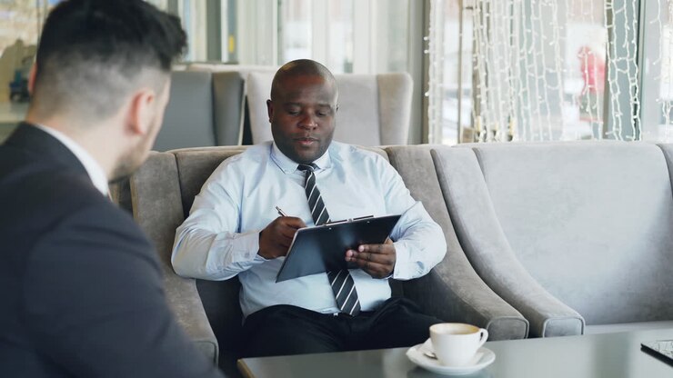 Business Meeting in a Cafe
