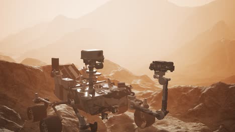 el rover curiosity de marte explora la superficie del planeta rojo