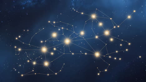 glowing star constellation in the night sky