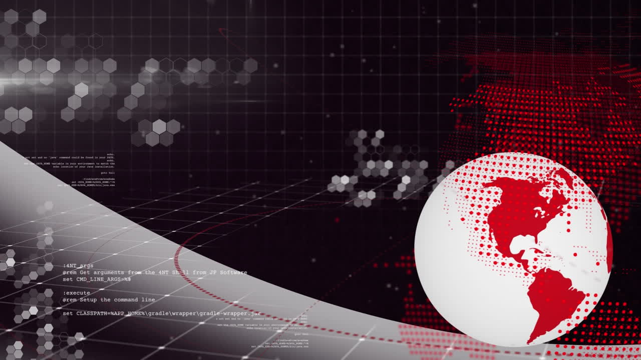animación de la rotación del globo con procesamiento de datos sobre la cuadrícula