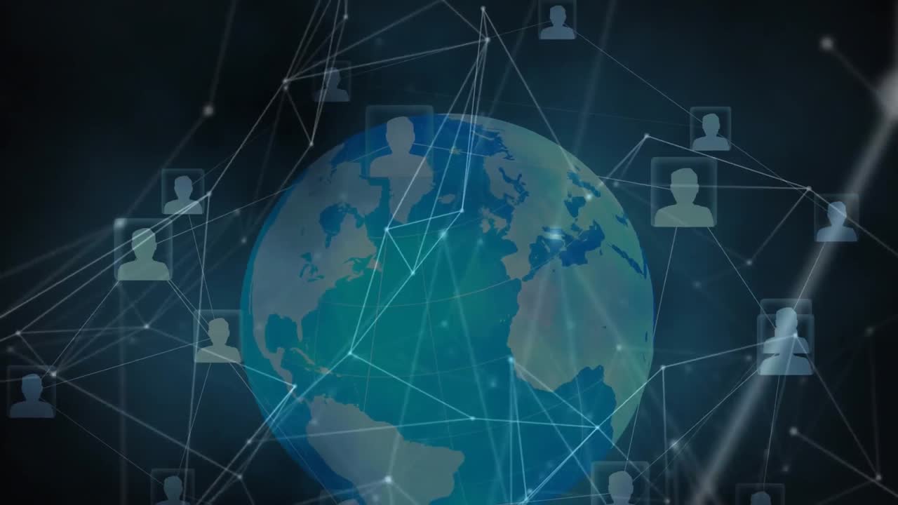 지구와 연결 네트워크의 애니메이션