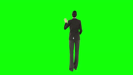 mujer de negocios en pantalla verde