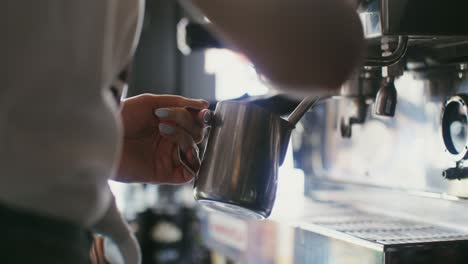 barista making coffee