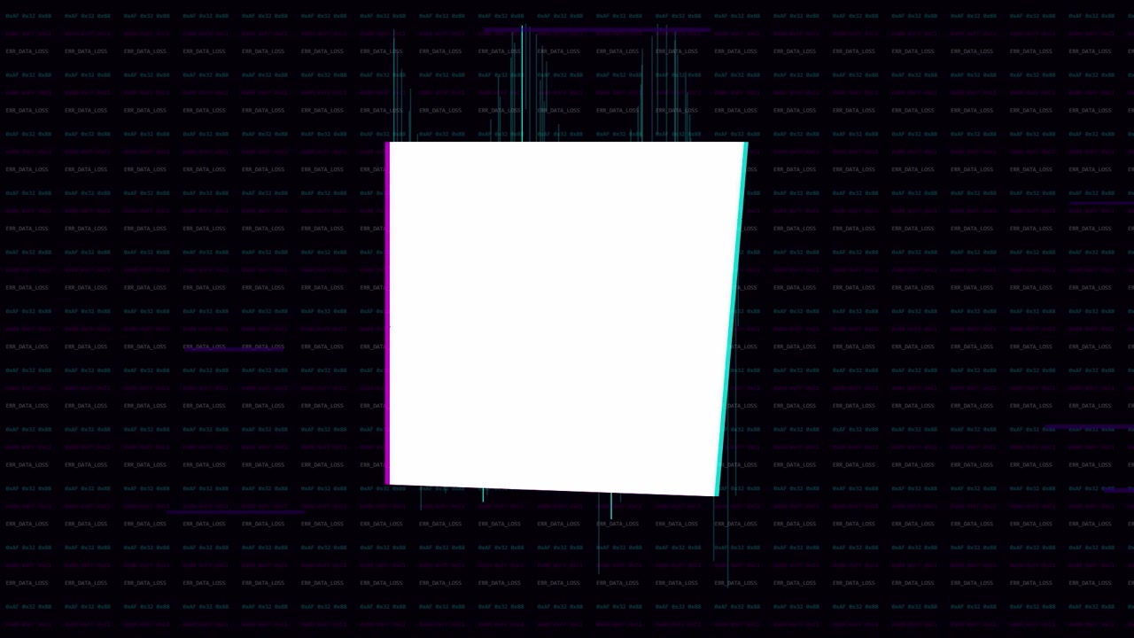 Abstract Digital Glitch Effect with White Square and Data Noise