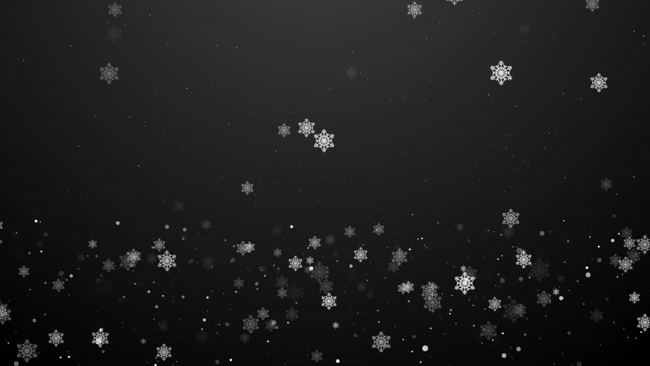 Snowflakes falling down on a dark blue background snowfall overlay black background winter slowly