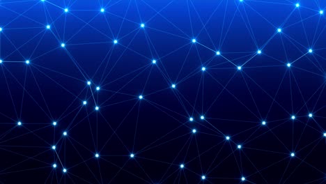 abstract futuristic blue line with glowing dot. molecules technology with polygonal shapes on dark blue background.video animated background.