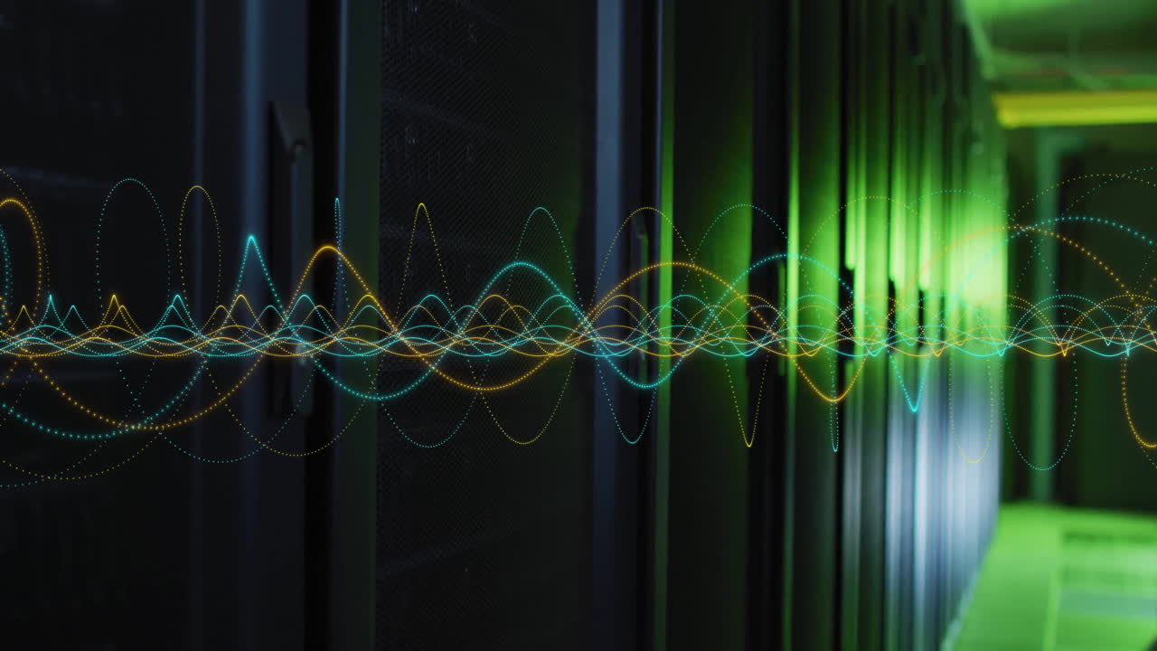 Animation of connections and digital data processing over computer servers