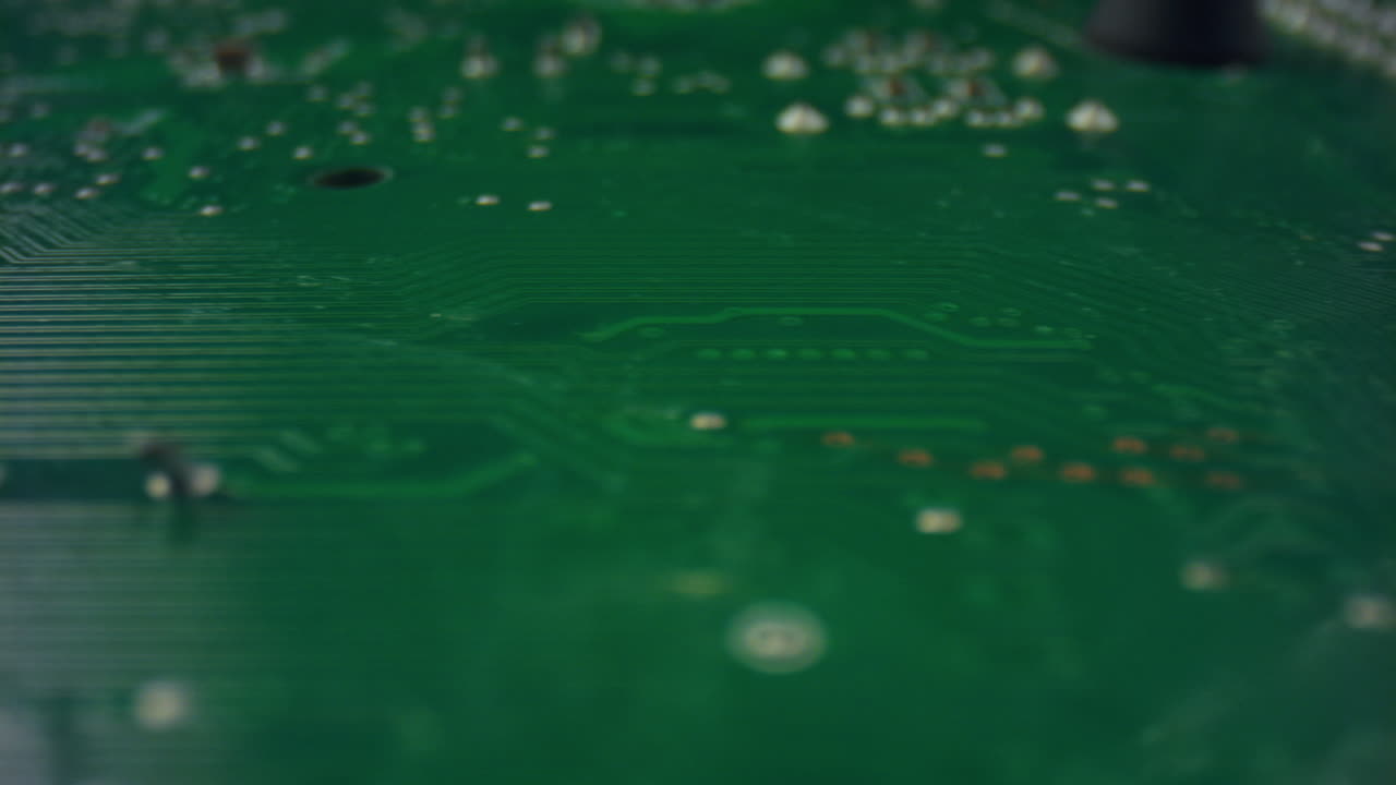 전자 컴퓨터 마더보드. 클로즈업 정보 엔지니어링 구성 요소