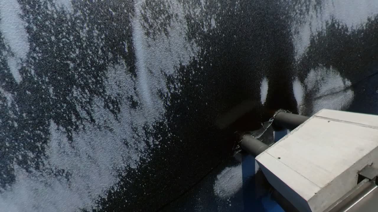 Slow Motion Footage of Frozen River Ice and Bridge Columns